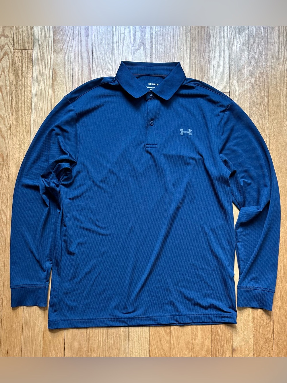 Under Armour Men’s Long Sleeve Performance Polo Shirt Loose Medium Blue Solid